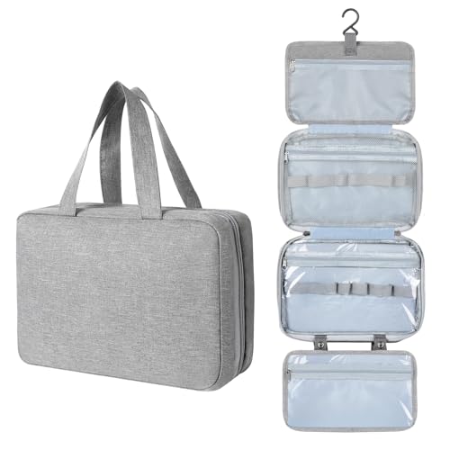 Aiqinu Beauty Case Da Viaggio, Borsa Da Toilette Da Viaggio Per Donna Uomo,Impermeabile Beauty Case Con Gancio Per Appendere Per Organizzare Oggetti P