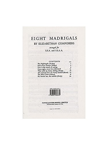 Eight Madrigals By Elizabethan Composers. For Coro Ssa