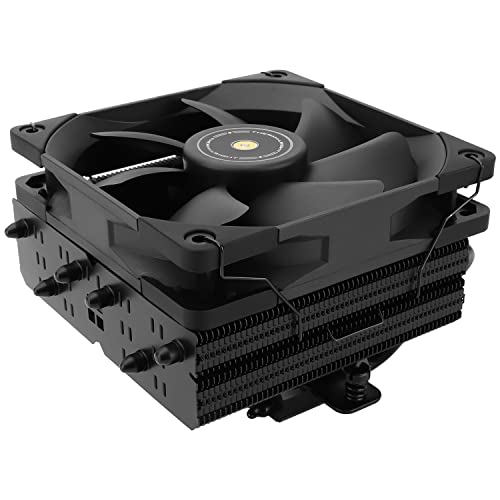 Thermalright Si-100 Black Cpu Air Cooler, 6 × 6 Mm Heat Pipes, Tl-E12B Pwm Quiet Fan Cpu Cooler With S-Fdb V2.0 Bearing, Aghp 3.0 Technology, For Amd