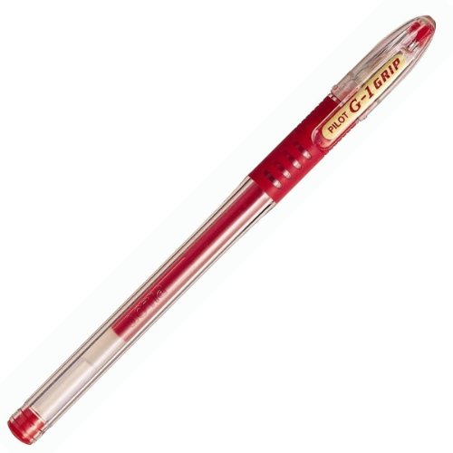 Pilot G1 - Penna A Sfera A Inchiostro Liquido, Punta Da 0,5 Mm, Confezione Da 12 Pezzi, Colore: Rosso