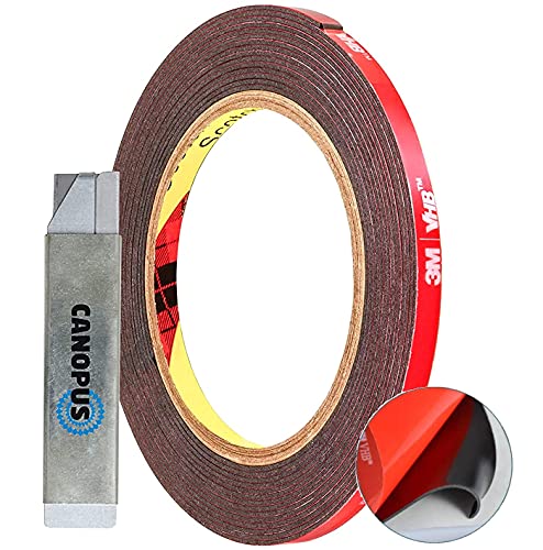 Canopus Nastro Biadesivo Extra Forte, (5Mm X 3 Metri), Impermeabile Nastro Di Montaggio, Nastro Biadesivo Sottile Per Striscia Led, Decorazioni Per La