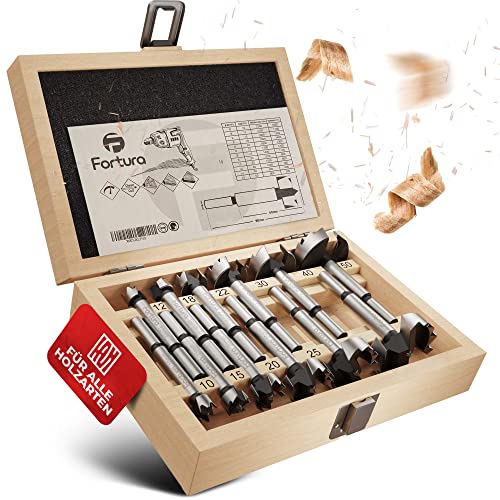 Fortura® Set Di Punte Forstner Ø10 – 50 Mm/Punte Per Legno/Forstner/Set Di Punte Per Legno/Fresa Per Legno, Set Di Punte Per Trapano/Trapano Per Legno