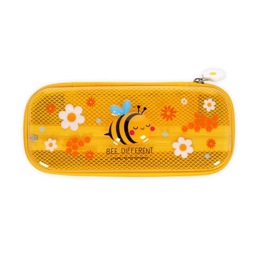 Legami - Astuccio Wonderwow, Tema Bee, 2 Scomparti E Portapenne Interno, Scomparto Interno Con Tessuto A Rete, Chiusura A Zip, 23X11X5 Cm
