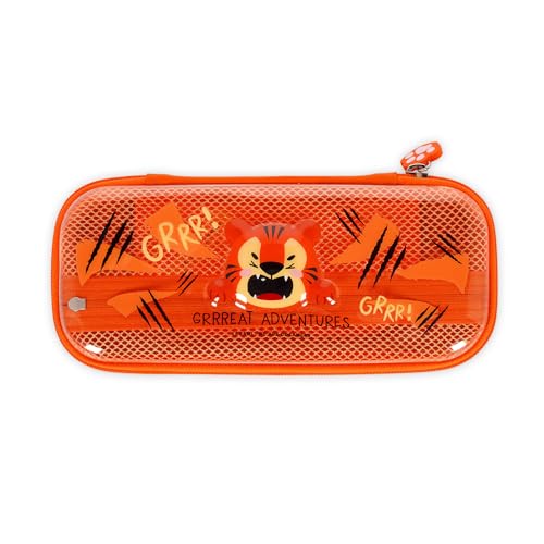 Legami - Astuccio Wonderwow, Tema Tiger, 2 Scomparti E Portapenne Interno, Scomparto Interno Con Tessuto A Rete, Chiusura A Zip, 23X11X5 Cm