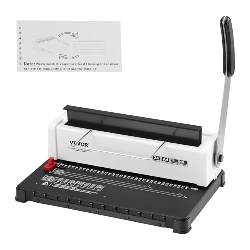 Vevor Rilegatrice Per Formato A4 A5 Lettera, Rilegatrice A Spirale Manuale A 34 Fori, 120 Fogli Alla Volta, Perforatrice Ad Anelli, Per Ufficio, Fabbr