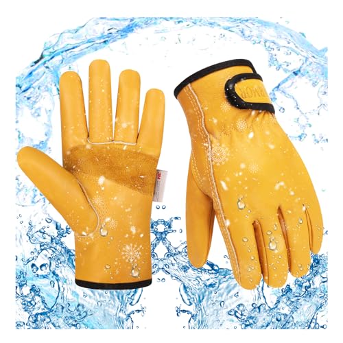 Slarmor Guanti Da Lavoro Invernali Per Uomini E Donne, Guanti Da Lavoro Invernali In Pelle Con Fodera Termica, Guanti Da Lavoro Invernali Caldi, Per L