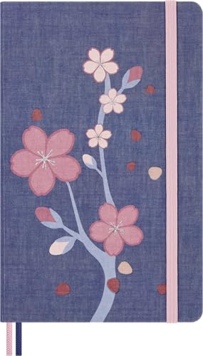 Moleskine Taccuino Sakura, Taccuino Con Pagine Bianche, Copertina Rigida In Tessuto E Chiusura Elastica, Con Biglietto Di Auguri E Adesivi A Tema, For