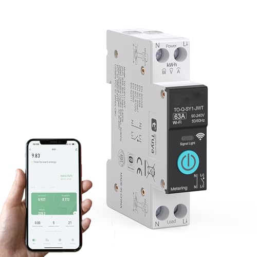 Weinsamkeit Interruttore Collegato, Telecomando App Smart Life 16A, Interruttore Wifi Con Mmisurazione, Controllo Vocale E Registrazione Del Tempo, In