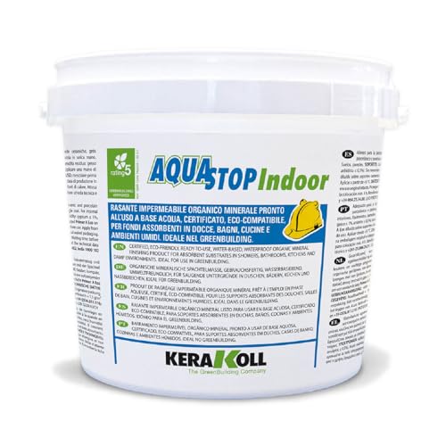 Kerakoll Aquastop Indoor Rasante Impermeabile Organico Minerale Pronto All’Uso A Base Acqua Per Fondi Assorbenti Docce Bagni Cucine E Ambienti Umidi 5