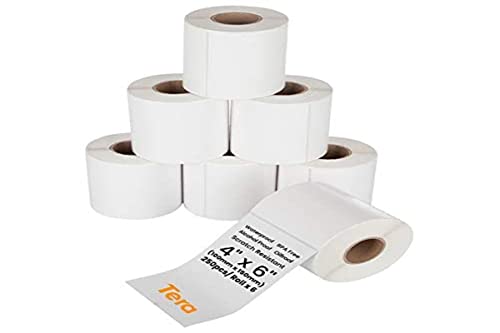 Tera Etichette Termiche Di Spedizione Da 10X15 Cm (250 Etichette/Rotolo, 6 Rotoli) Senza Bpa Per Varie Stampanti, Etichette Trasparenti Adesive Perman