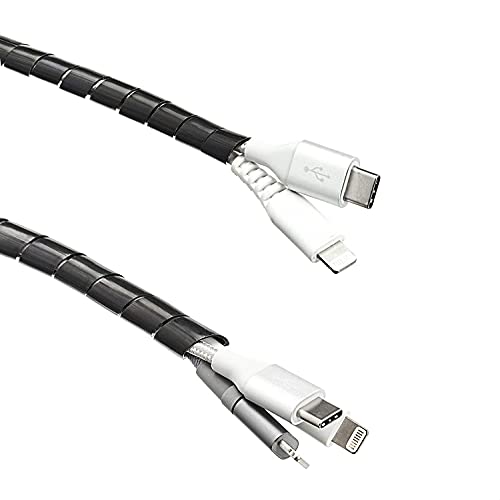 Amazon Basics Avvolgicavo A Spirale, Ideale Per Gestione Dei Cavi E Per Proteggere Icavi Dagli Animali Domestici, 10 M, Nero (In Precedenza Marchio Am