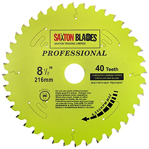 Tct21640Tpro Saxton Professional Range Tct Lama Per Sega Circolare, 216 Mm X 40 X 30 Mm, Foro 16, 20, 25 Mm Anelli Di Riduzione