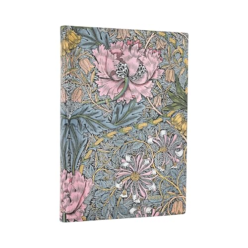 Paperblanks | 2026 Morris Caprifoglio Rosa | William Morris | 18 Mesi Flexis | Midi | Orizzontale | Chiusura Con Fascia Elastica | 224 Pg | 80 Gsm