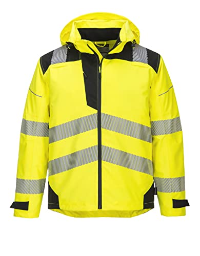 Portwest Pw3 Hi-Vis Extreme Giacca Antipioggia, Taglia: L, Colore: Giallo/Nero, Pw360Ybrl
