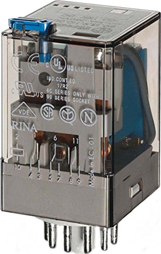 Finder Serie 60 - Rele Industriale 3 Contatti Agni+Au 24Vdc Pulsante +Indicatore