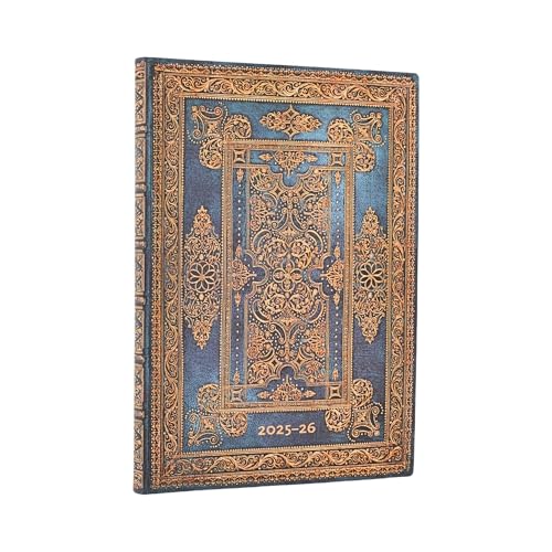 Paperblanks | 2026 Blu Lussuoso | Design Di Lusso | 18 Mesi Flexis | Midi | Orizzontale | Chiusura Con Fascia Elastica | 224 Pg | 80 Gsm