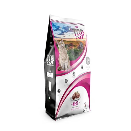 Top Cat Meat - Cibo Secco Per Gatti, Ricco In Manzo Prodotto In Italia - 3Kg