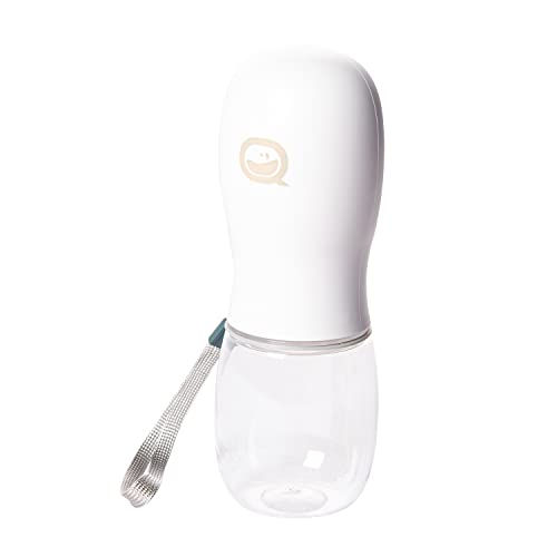 Aqpet Drink&Go Abbeveratoio Dispenser Acqua Da Viaggio Portatile 350 Ml. Per Cani Gatti Ed Altri Animali (Bianco)
