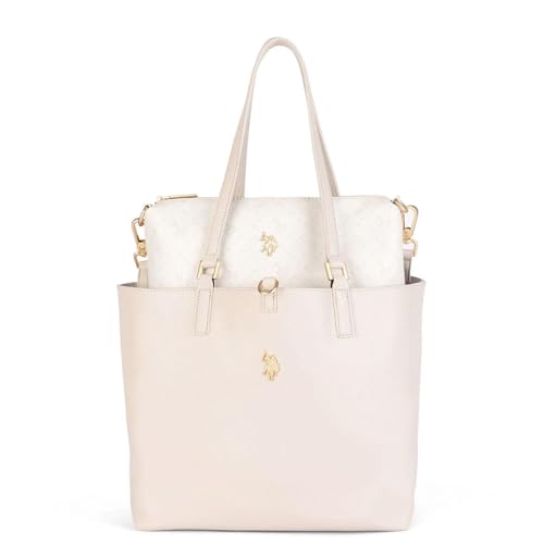 U.S. Polo Assn. Borsa Donna A Spalla Shopping Bag Reversibile Tracolla Stone