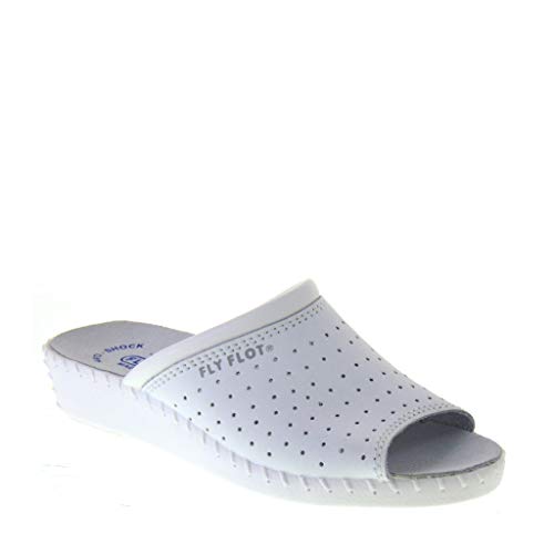 Fly Flot Antonimina, Ciabatte Donna, Aperte, Con Sottopiede In Pelle Scamosciato, Sandali, Bianco, 40 Eu
