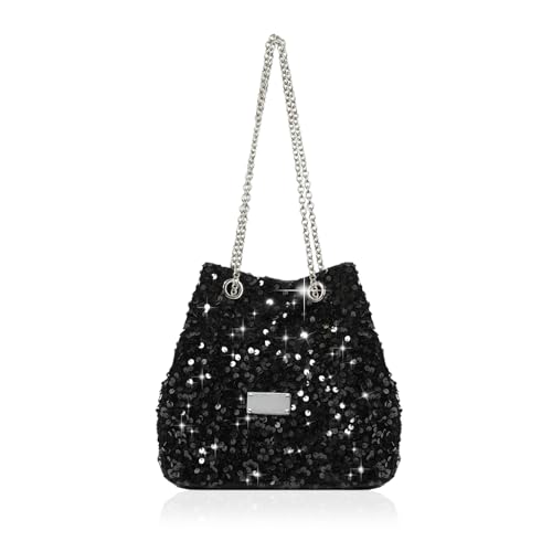 Yzrohyi Pochette E Clutch Nera,Pochette Eleganti Da Cerimonia,Pochette Paillettes,Borsa Donna Cerimonia,Pochette Matrimonio,Borsa Glitterate,Borse Sec