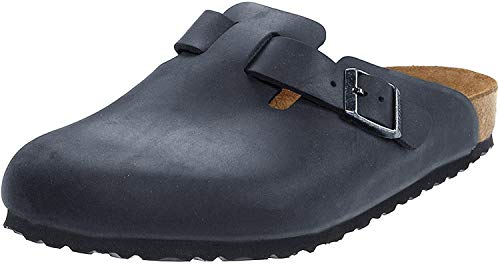 Birkenstock Boston Birko-Flor - Sabot Unisex - Adulto, Nero (Black), 44