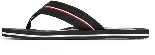 Tommy Hilfiger Uomo Infradito Corporate Beach Sandal Ciabattine, Nero (Black), 44