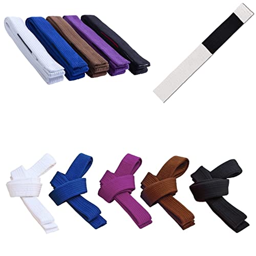 Cintura Bjj Belt Jiu Jitsu Kimono - Gi 100% Cotone Spessore 5 Mm Imbottita In Eva Colori Vari (Bianca, 300 Cm)