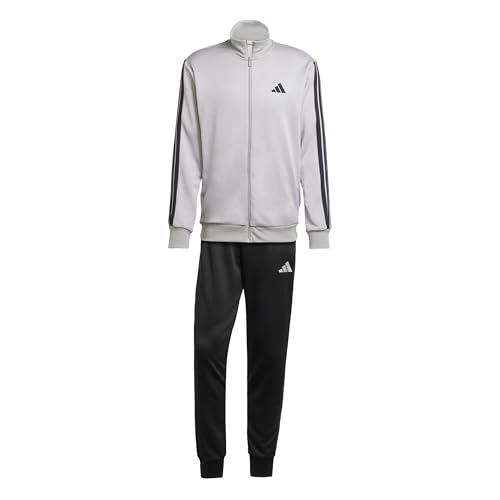 Adidas Uomo 3 Stripes French Terry Tracksuits, Medium Grey Heather/Mgh Solid Grey, Xl