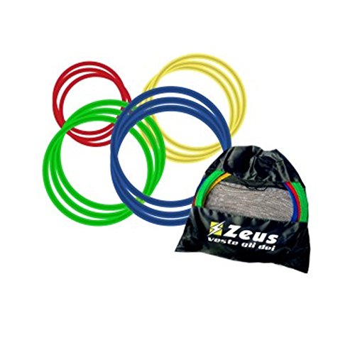 Zeus Set Cerchi Piattiin Pvc (60 Cm) 12 Pezzi Cerchio Piatto Areobica Ritmica Allenamento Ginnastica Artistica Hula Hoop (60 Cm)