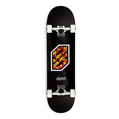 Ghetto Blaster Tavola Skateboard Completo Flame Whi 8.25"