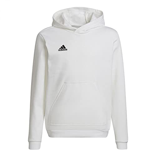 Adidas Unisex - Bambini Entrada 22 Sweat Hoodie, White/Black, 15-16 Years