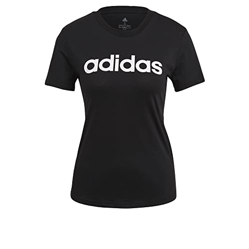 Adidas Essentials Slim Logo, T-Shirt Donna, Black/White, Xl