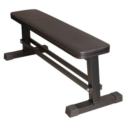 Donatif Panca Da Palestra Flat Bench In Acciaio, Panca Piana Professionale Con Porta Manubri, Panca Palestra Corpo Libero, Bilanciere E Manubri