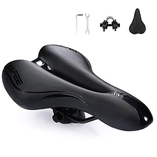 Enjohos Sella Mtb Antiprostata, Impermeabile Sella Bici, Comoda, Da Corsa Per Mountain Bike, Da Strada, Pieghevole, (Nero)