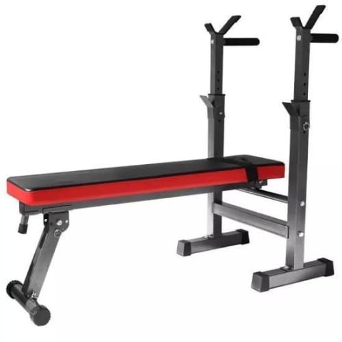 Donatif Panca Palestra Con Porta Bilanciere, Panca Richiudibile Palestra In Acciaio Per Home Gym, Attrezzatura Per Bilancieri Palestra