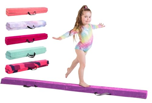 Trave Ginnastica Artistica Per Casa - 210/240/270 Cm - Incredibile Attrezzatura Per L'Equilibrio Per I Bambini A Casa - Finta Pelle Scamosciata, Schiu