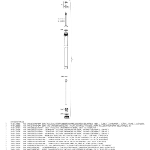Rockshox Rs-1 Rlc, Ammortizzatore Unisex Adulto, Nero/Argento, Taglia Unica