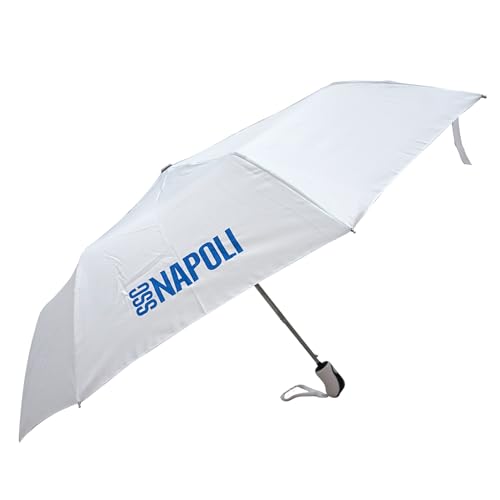 Ssc Napoli Bianco, Ombrello Tascabile Unisex Adulto, Taglia Unica