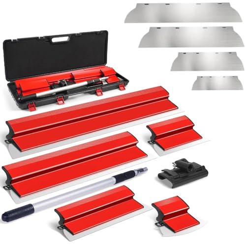 Inrepro Spatola Per Stucco Spatola In Acciaio Inox Kit Spatole Per Lisciatura Spatola Di Finitura Con Maniglia Di Estensione E Lama Di Ricambio (25+40
