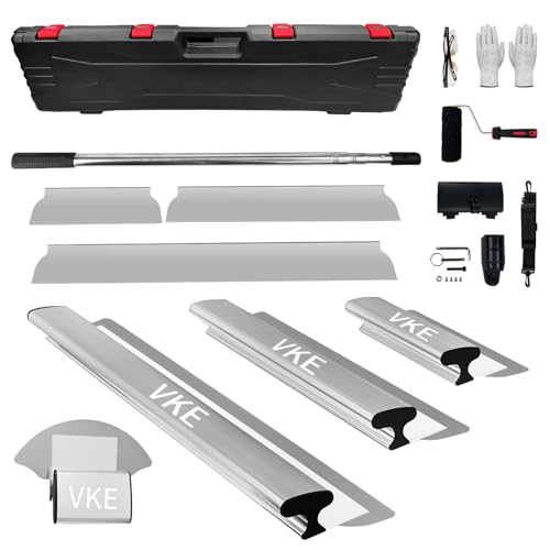 Vke Kit Spatole Per Stucco Muro Spatola E Raschietto Per Stucco Per Spatola Stucco (30+50+80 Cm) Con Impugnatura Ergonomica, Asta Telescopica Per Into