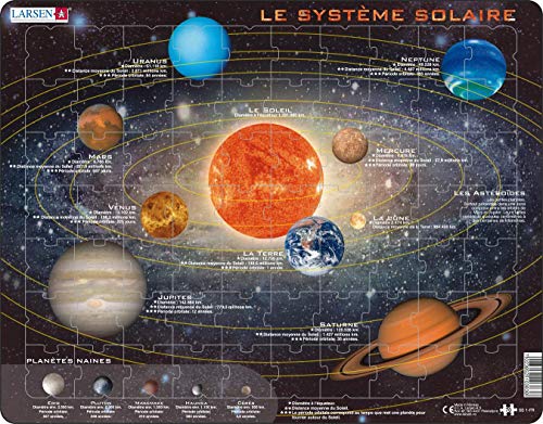 Larsen Ss1 Sistema Solare, Edizione Francese, Puzzle Incorniciato Con 70 Pezzi