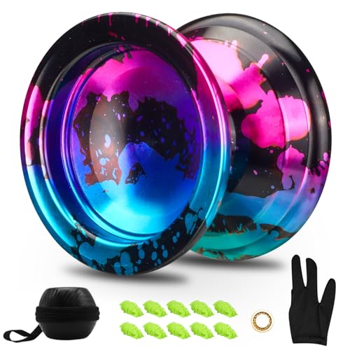 Fetesnice Yoyo Non Reattivo Per Bambini, Yoyo Ball Professionale Yoyo Per Giocatori Avanzati Yoyo Con Cuscinetti Kk Tipo U + Custodia Yo-Yo + Guanto E