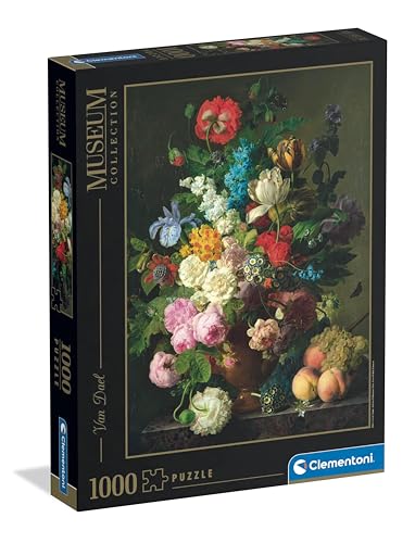 Clementoni - Puzzle 1000 Pezzi Arte Per Adulti E Ragazzi, Museum Collection, Tema Vaso Di Fiori Di Van Dael, Idea Regalo Made In Italy, 70X50 Cm, 3708
