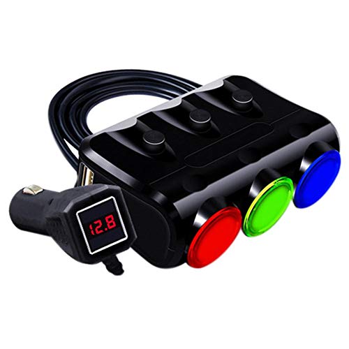 Haodene Limitatore Di Portata Per Accendisigari Intelligente Con Accensione Accendisigari Multifunzione Con 2 Fusibili Incorporati Da 10A Con Supporto