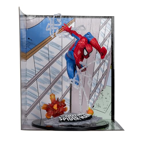Mcfarlane Toys - Marvel Spider-Man Scala 1:10 Da Collezione Con Scena (The Amazing Spider-Man # 302)