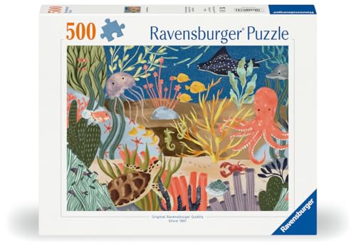 Ravensburger - Puzzle 500 Pezzi: Animali Marini, Puzzle Adulti E Bambini +14 Anni, Puzzle Con Foto, Regalo Per Lui E Per Lei, 49X36Cm
