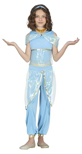 Fiestas Guirca Costume Da Principessa Del Deserto Bambina - Completo Infantile Celeste E Dorato Principessa Araba Per Bambine Di 10-12 Anni