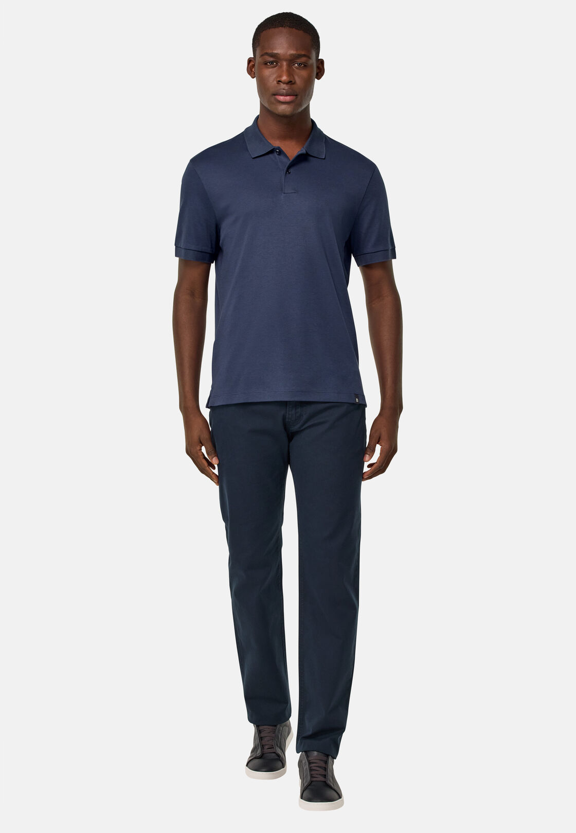 Boggi, Polo In Jersey, Uomo, Navy, Taglia: L