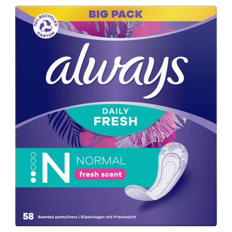 Always Dailies Normal Fresh & Protect 58 pz